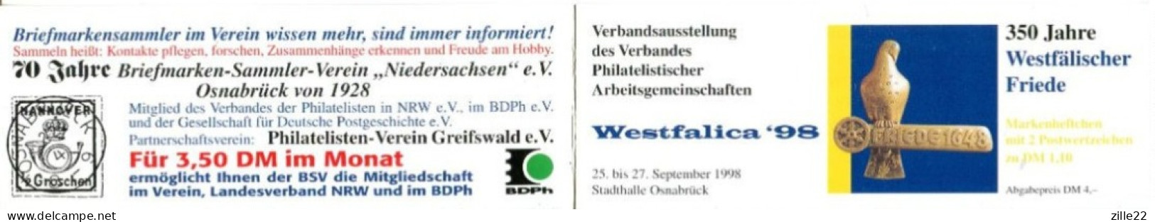 West Germany Private Stamp Booklet MNH/postfrisch - 1648-1998 350th Peace Treaty Anniversary - Sonstige & Ohne Zuordnung