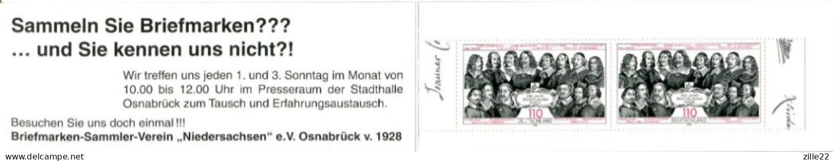 West Germany Private Stamp Booklet MNH/postfrisch - 1648-1998 350th Peace Treaty Anniversary - Sonstige & Ohne Zuordnung