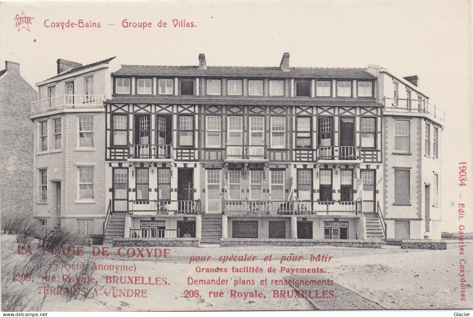 Coxyde-Bains - Groupe De Villas - Star 19034 - Publicité La Plage De Coxyde - Pour Spéculer Et Pour Bâtir - Koksijde