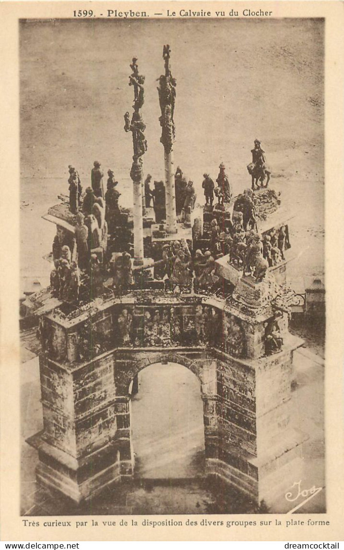 5 Cpa 29 PLEYBEN. Eglise Calvaire Ossuaire Grande Place Arc De Triomphe - Pleyben