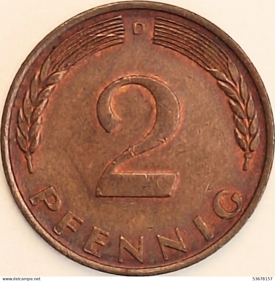 Germany Federal Republic - 2 Pfennig 1971 D, KM# 106a (#4518) - 2 Pfennig
