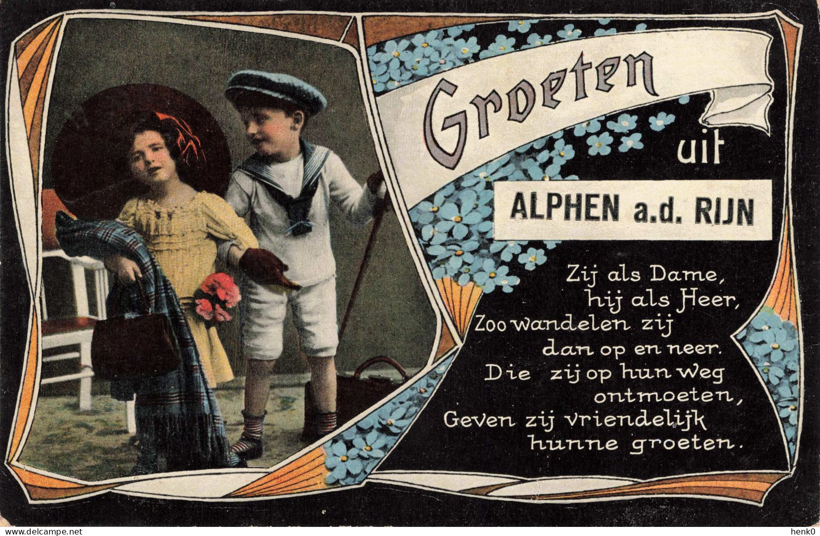 Alphen A.d.Rijn Groeten Uit Fantasiekaart Oud 1917 C3156 - Alphen A/d Rijn