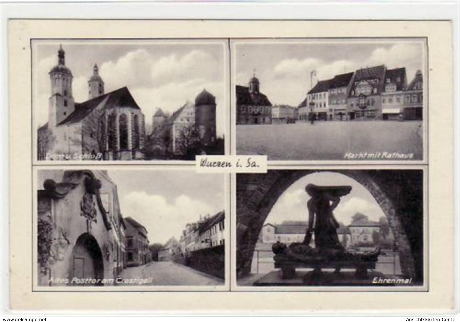 39020307 - Wurzen Mit Altes Posttor Am Crostigall, Ehrenmal, Markt, Rathaus, Schloss U. Dom. Feldpost, Mit Stempel Von  - Wurzen