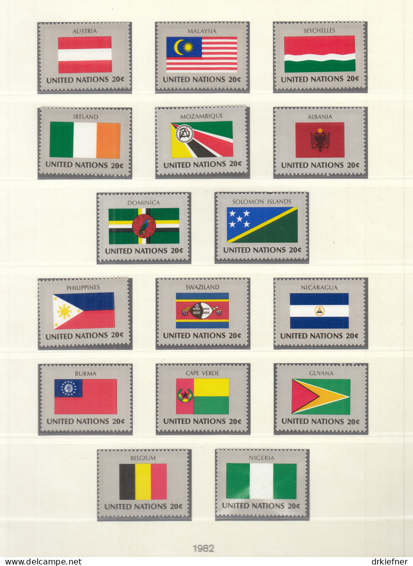 UNO NEW YORK  397-412, Postfrisch **, Flaggen, 1982 - Unused Stamps