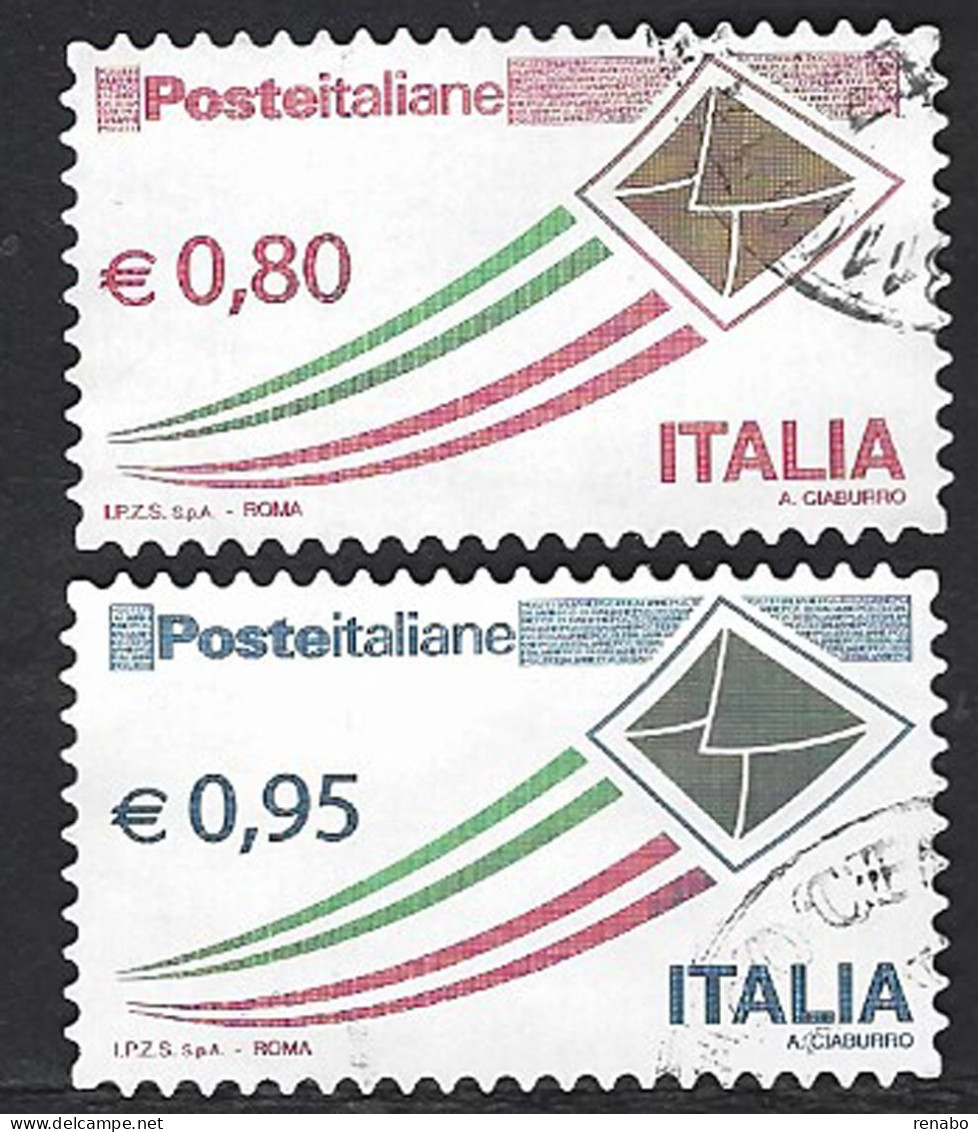 Italia 2014 Posta Italiana Serie Ordinaria: € 0,80 + € 0,95; Serie Completa, Usata. - 2011-20: Oblitérés