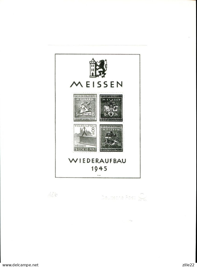 DPAG Special Blackprint Print A4 Size - German SBZ Meissen Rebuild Issue - Variétés Et Curiosités