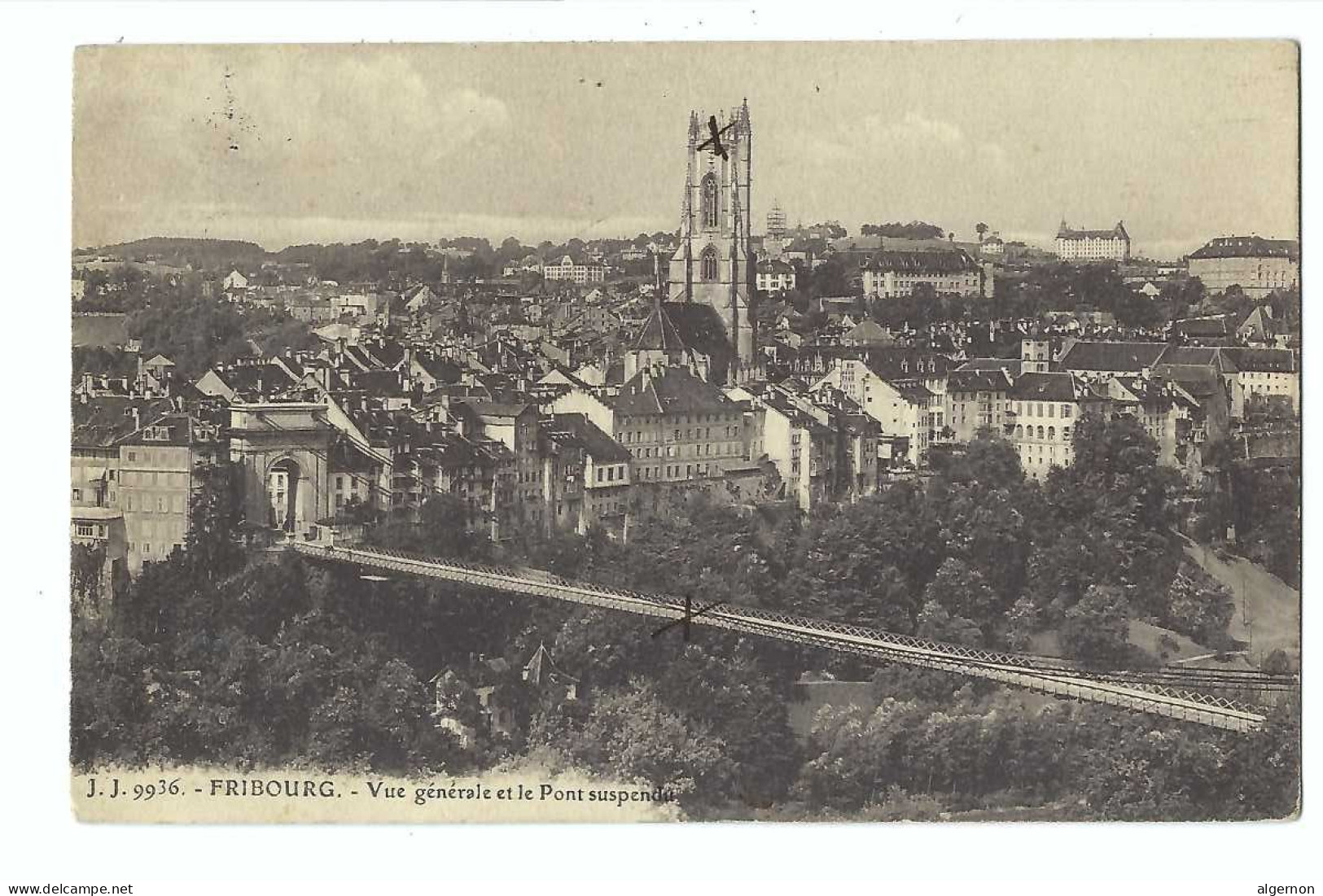 32520 - Fribourg Vue Générale Et Pont Suspendu - Fribourg