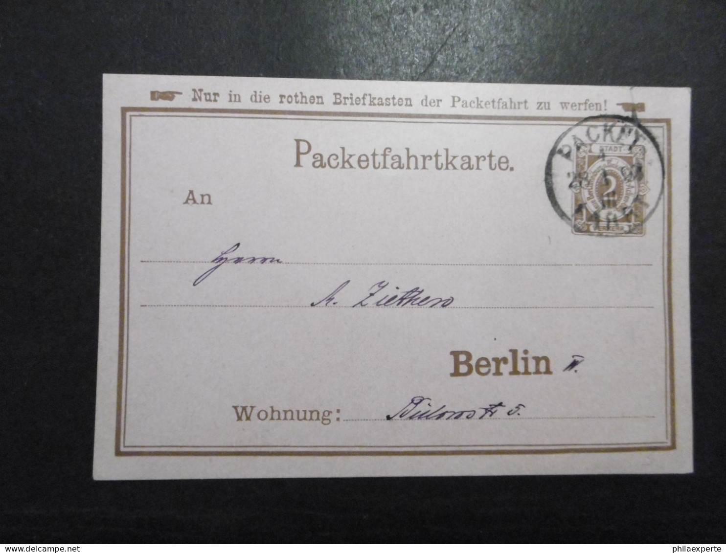 Privatpost Berlin GA Karte 2 Pfg. Braun Auf Rötlich Am 28.1.1893 Als Ortspost - Private & Local Mails