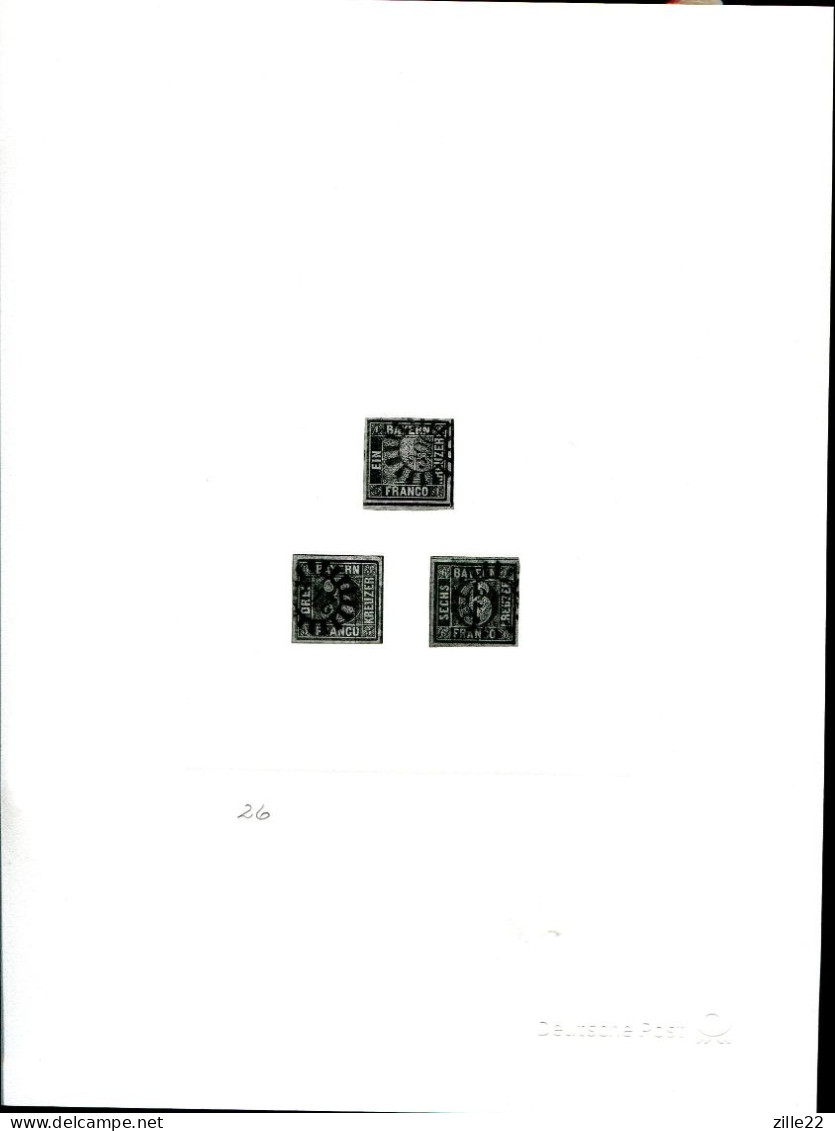 DPAG Special Blackprint Print A4 Size - German States Bavaria First German Stamps - Abarten Und Kuriositäten