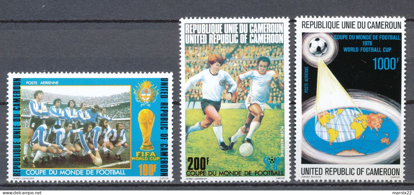 VOETBAL - WERELDKAMPIOENSCHAPPEN 1978 - FIFA WORLD CUP - CAMEROUN** - TEAM ARGENTINIA - WORLD MAP - PLAYERS        Hk165 - 1978 – Argentine
