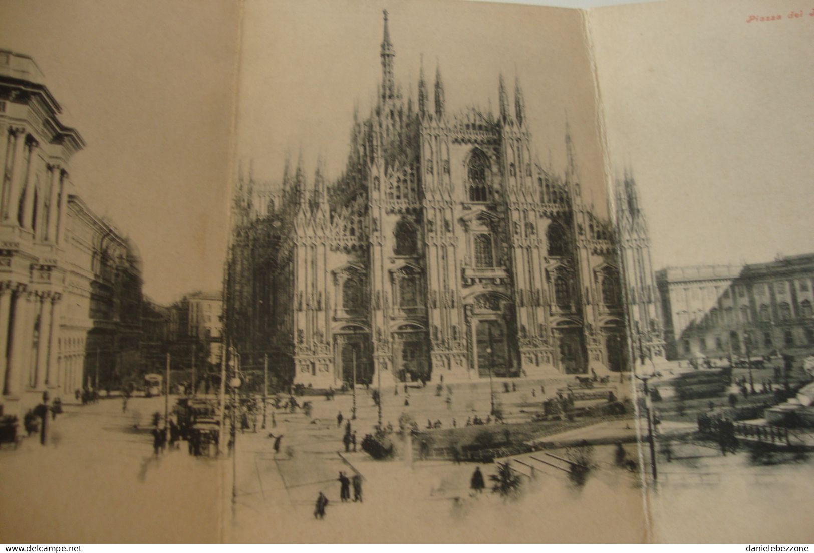 Cartolina D'epoca Tripla Milano Duomo E Piazza Del Duomo - Non Viaggiata - Milano (Milan)