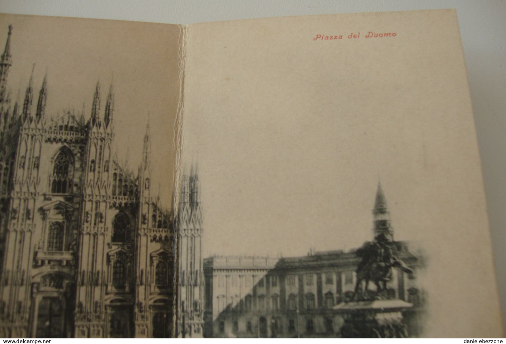 Cartolina D'epoca Tripla Milano Duomo E Piazza Del Duomo - Non Viaggiata - Milano (Milan)