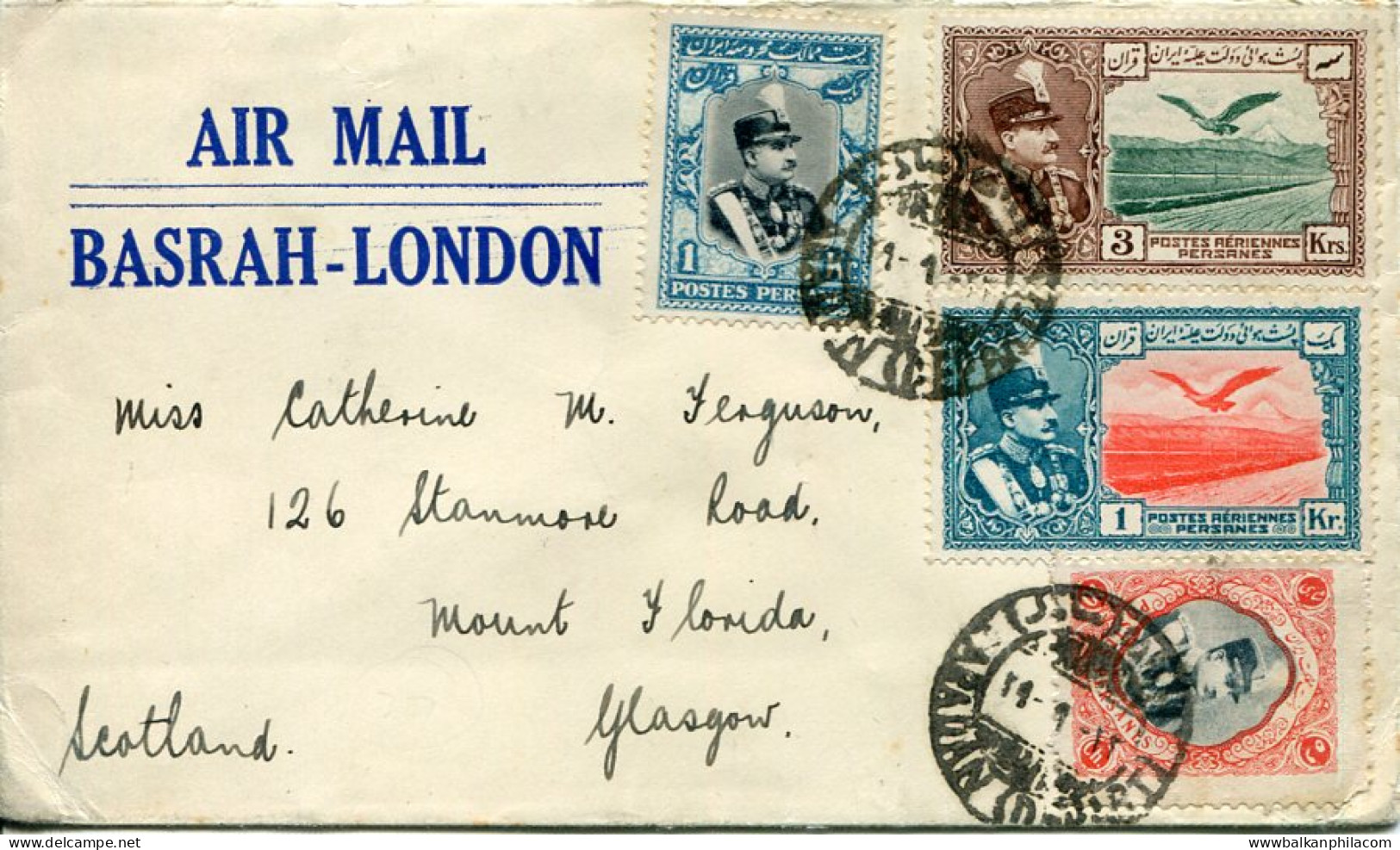 1932 Persia Abadan Airmail Cover To Scotland - Irán