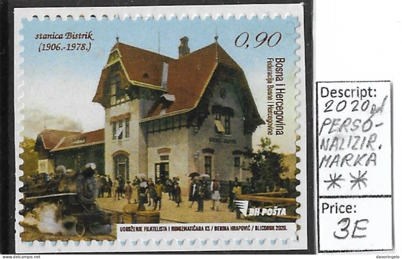 Bosnia-Herzegovina/BH Posta-Sarajevo/UFNKS, 2020 Year, Personalized Stamp Of UFNKS - Bosnia And Herzegovina
