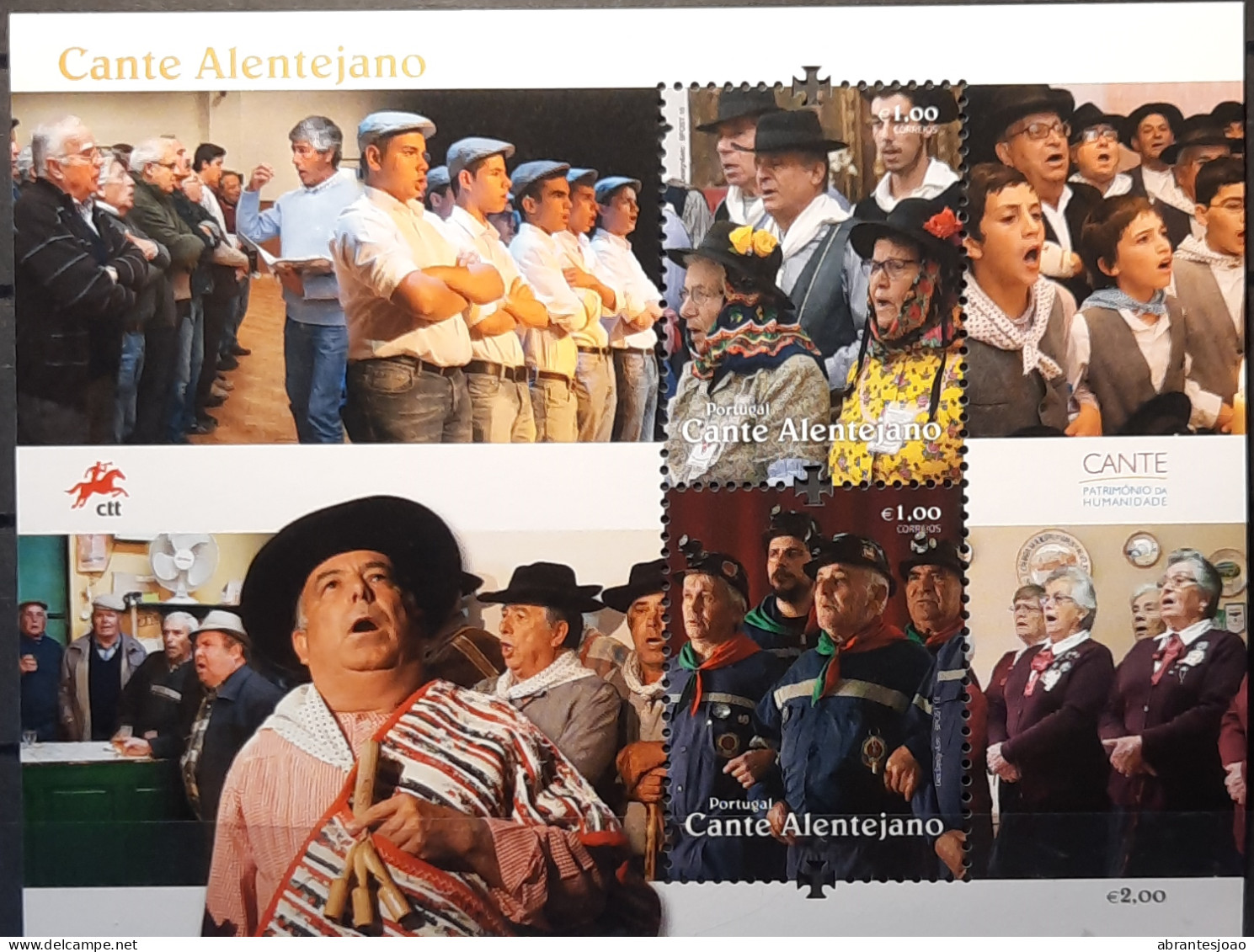 2016 - Portugal - MNH - Songs Of Alentejo - Cante Alentejano - 2 Stamps + Souvenir Sheet Of 1 Stamp - Unused Stamps