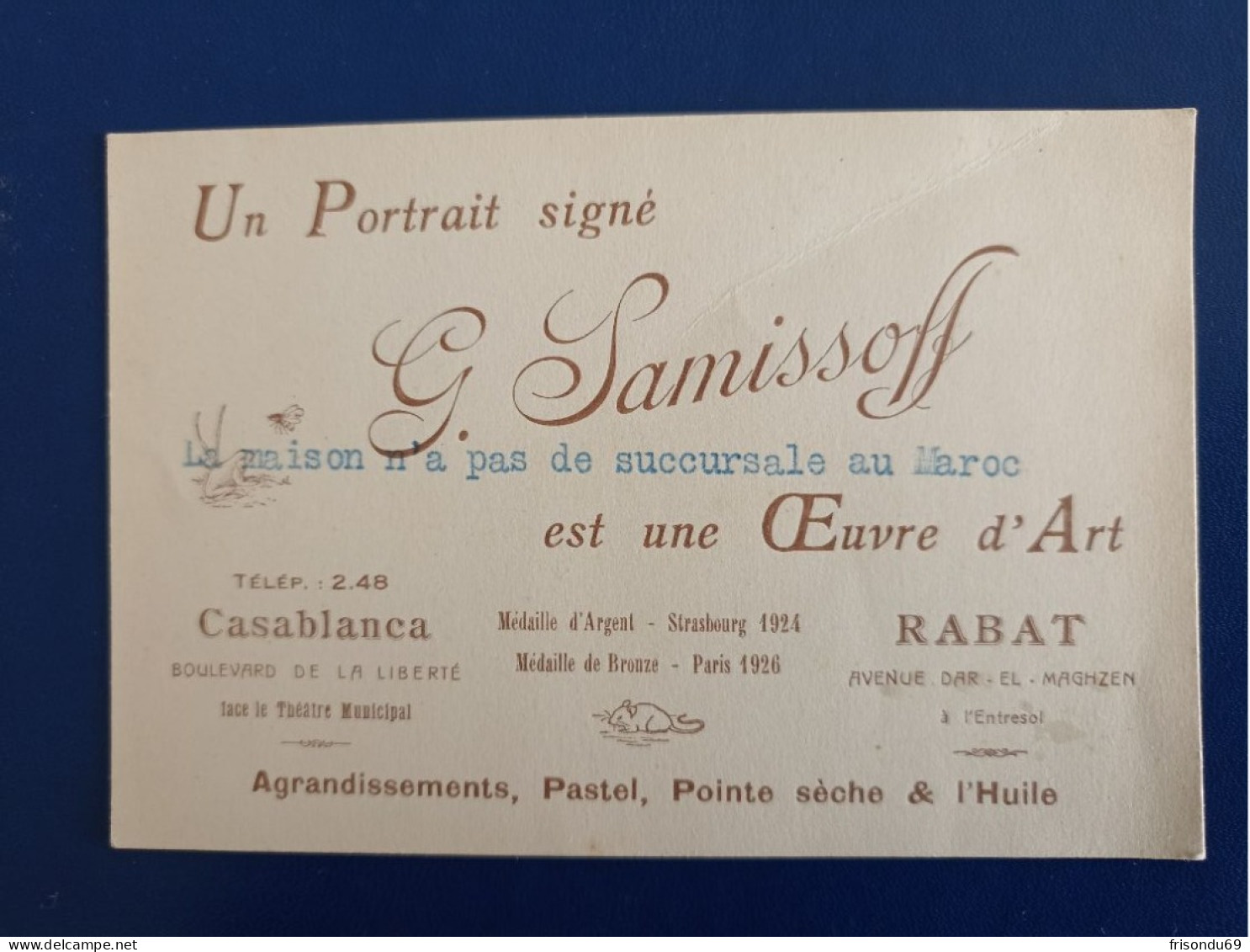 Un Portrait Signé G Samissoff . Casablanca. Rabat. - Publicités