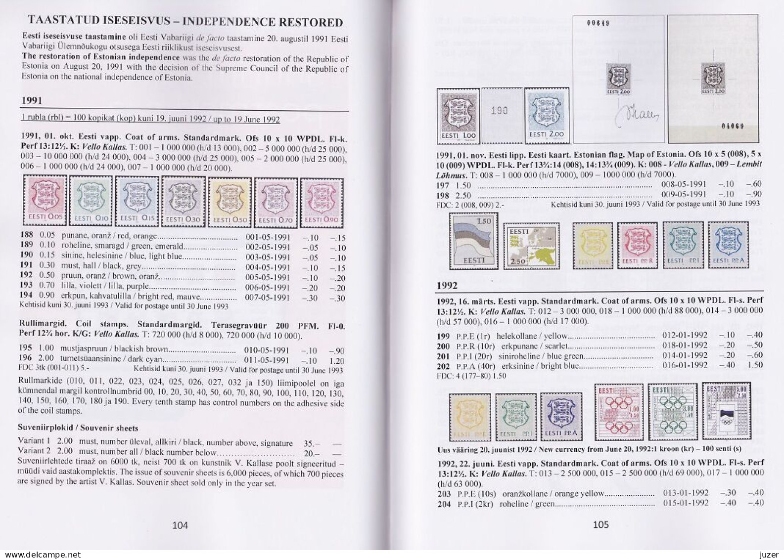 Estnische Briefmarken/Ganzsachen-Katalog 1918-2023 (Vapimark) 2024