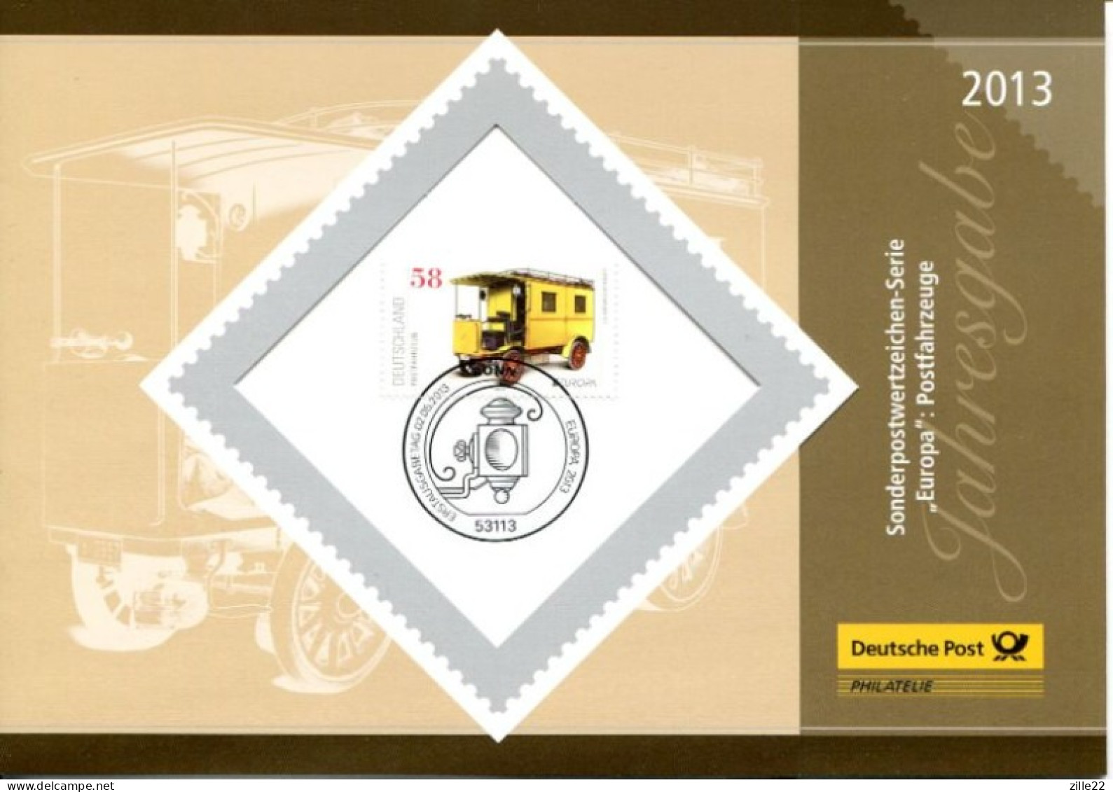 Germany Special FDC 2013 Issue In A5 Folder - Postal Car - 2011-…