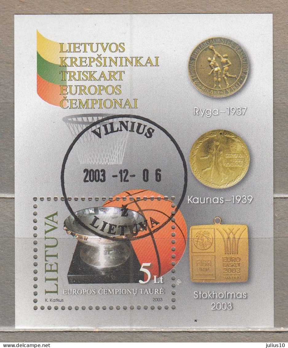 LITHUANIA 2003 Sport Basketball MI Bl 29 Used(o) #Lt808 - Lituanie