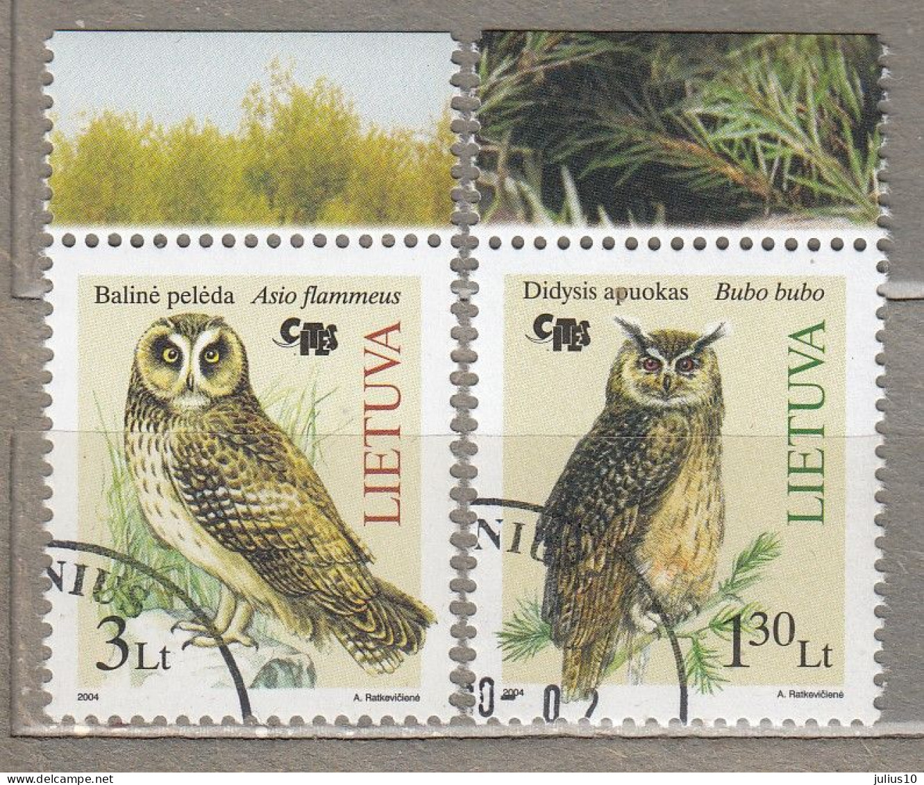 LITHUANIA 2004 Birds Owls MI 857-858 Used(o) #Lt811 - Lituania
