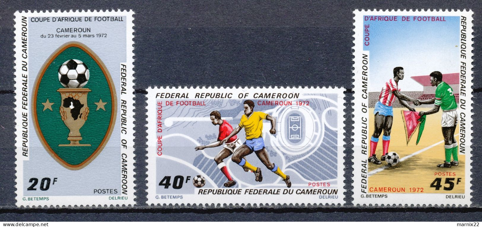 VOETBAL - REP. DU CAMEROUN - 5 POSTFRISSE VOETBASL SERIES - TROPENCUP/W.K.'74/AFRICA CUP/ \AFRICAN FOOTBALL        Hk165 - Other & Unclassified