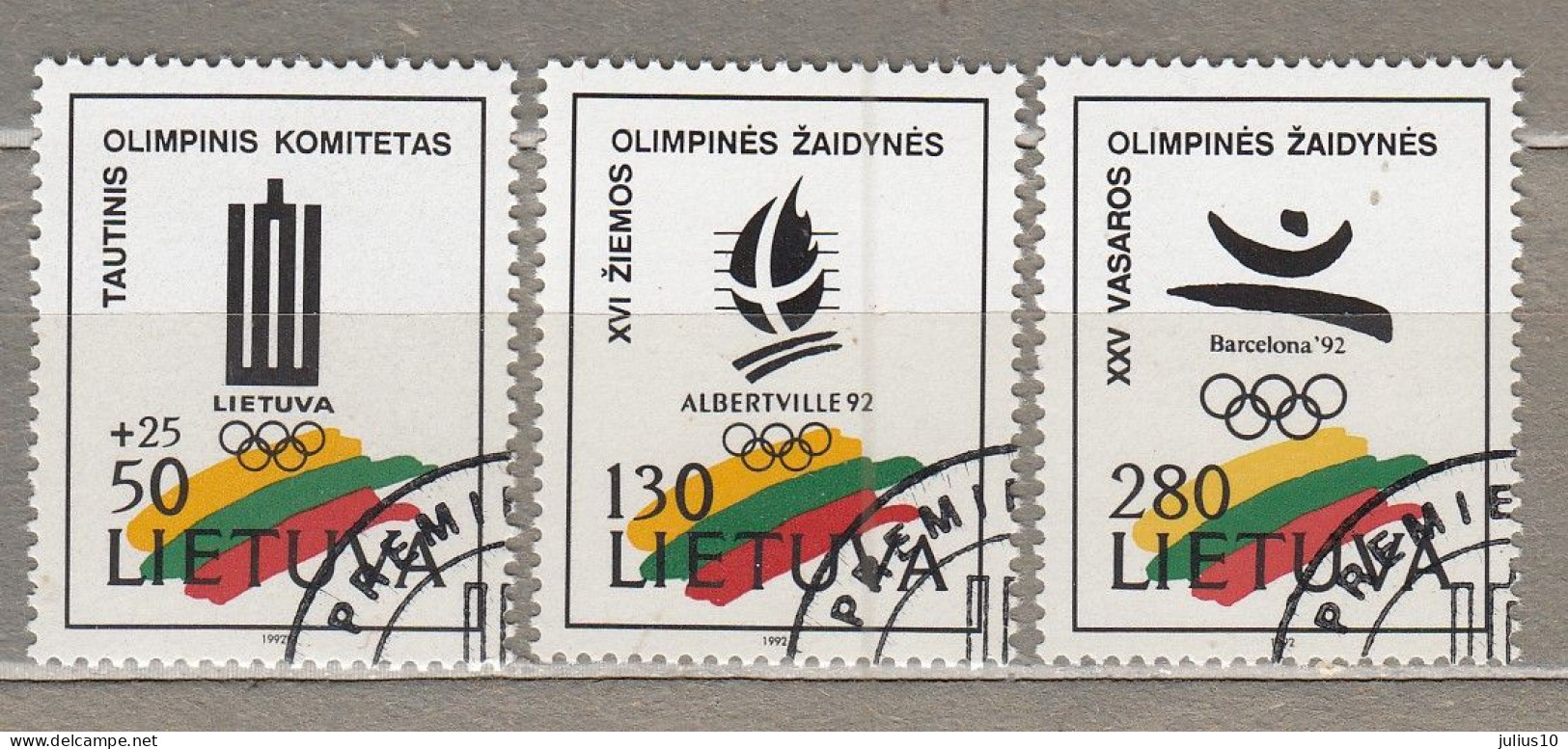 LITHUANIA 1992 Olympic Games MI 496-498 Used(o) #Lt812 - Lituania