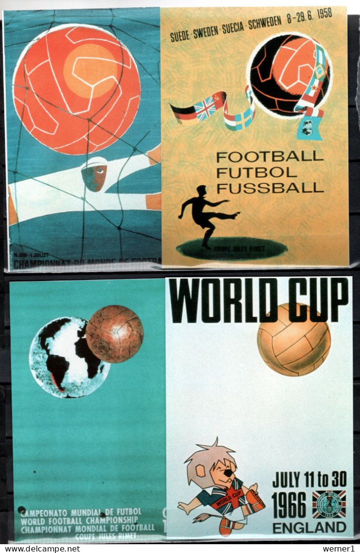 Football Soccer World Cup Set Of 15 Commemorative Postcards With Designs Of Posters Of The World Cups From 1930 To 1994 - 1994 – États-Unis