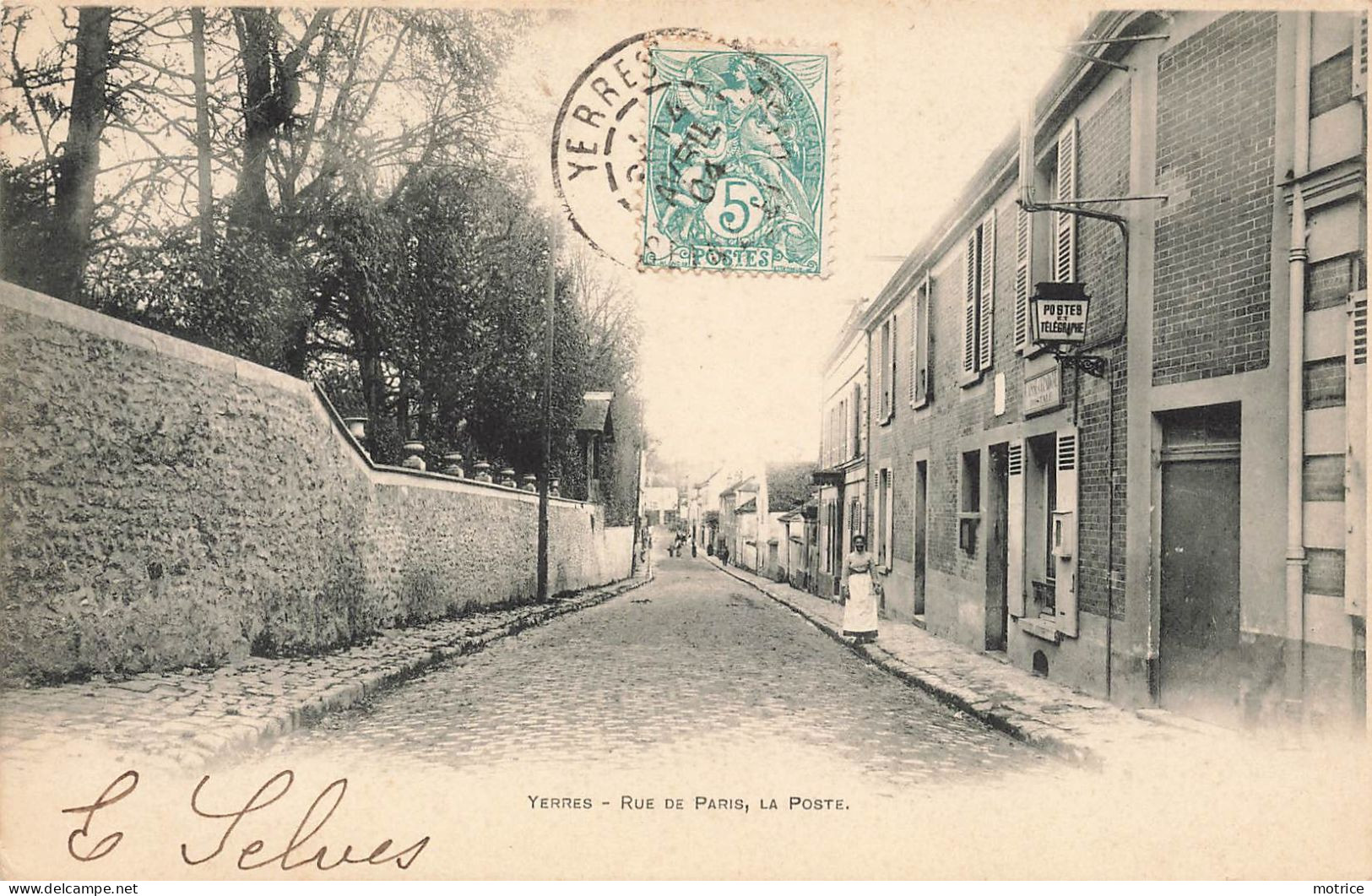 YERRES - Rue De Paris, La Poste. - Postal Services