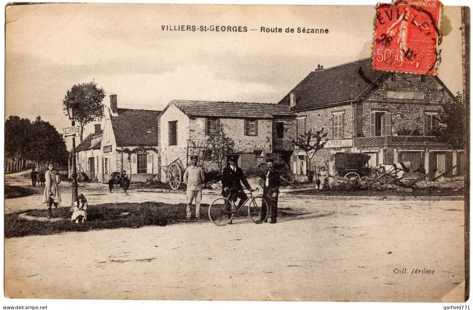 FRANCE - VILLIERS SAINT GEORGES - Route De Sézanne - Facteur - Villiers Saint Georges