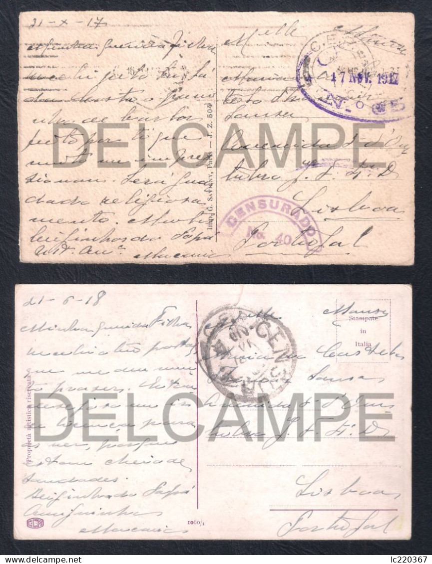 2 TWO REAL POSTCARDS PORTUGAL CORPO EXPEDICIONÁRIO PORTUGUÊS - ENVIADOS DE FRANÇA EM 1917 E 1918 - Autres & Non Classés
