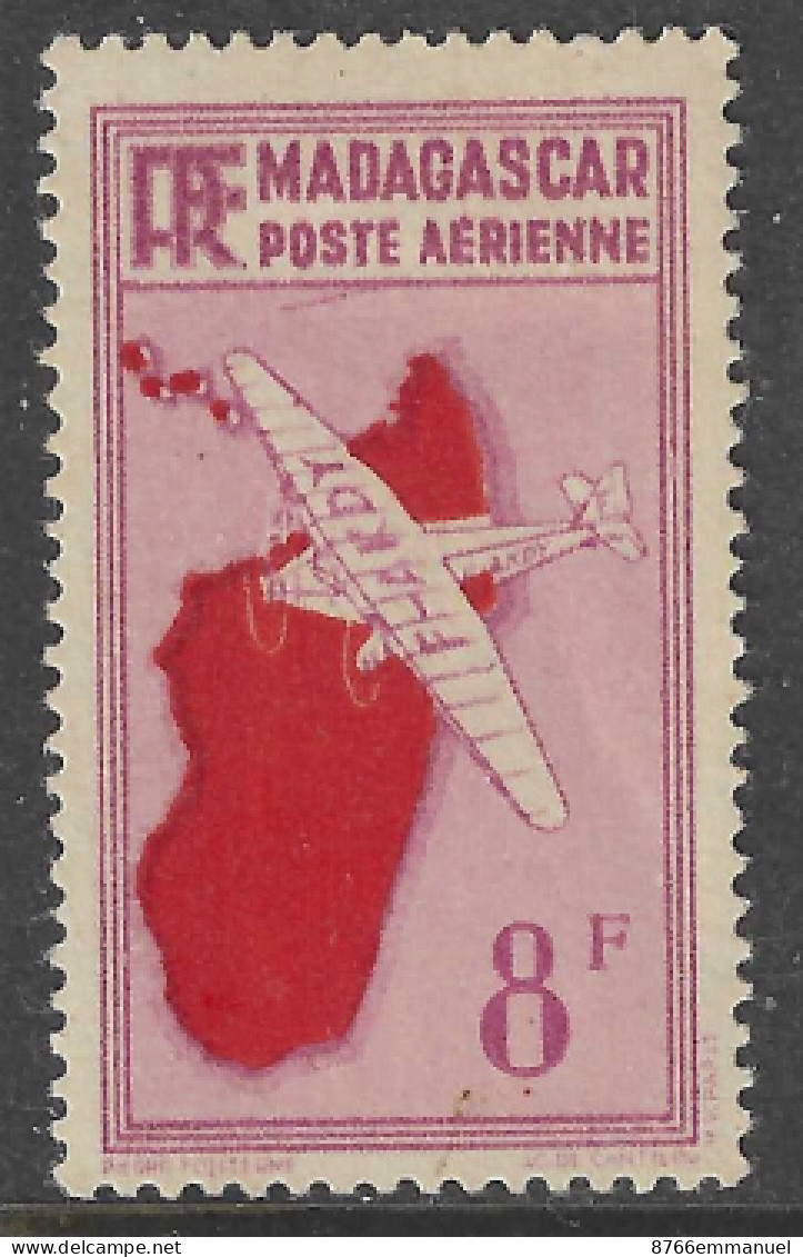 MADAGASCAR AERIEN N°8a N** Variété Trait Sous Poste - Airmail