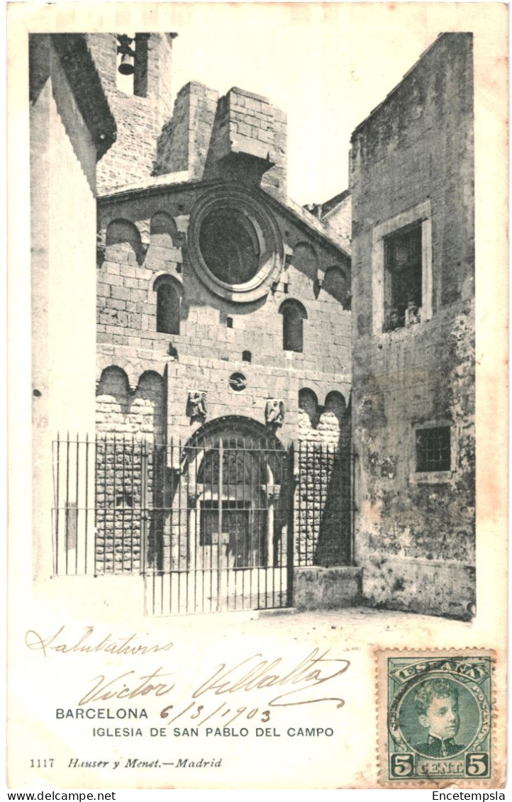 CPA Carte Postale Espagne Barcelona Iglesia De San Pablo Del Campo 1903 VM80414 - Barcelona