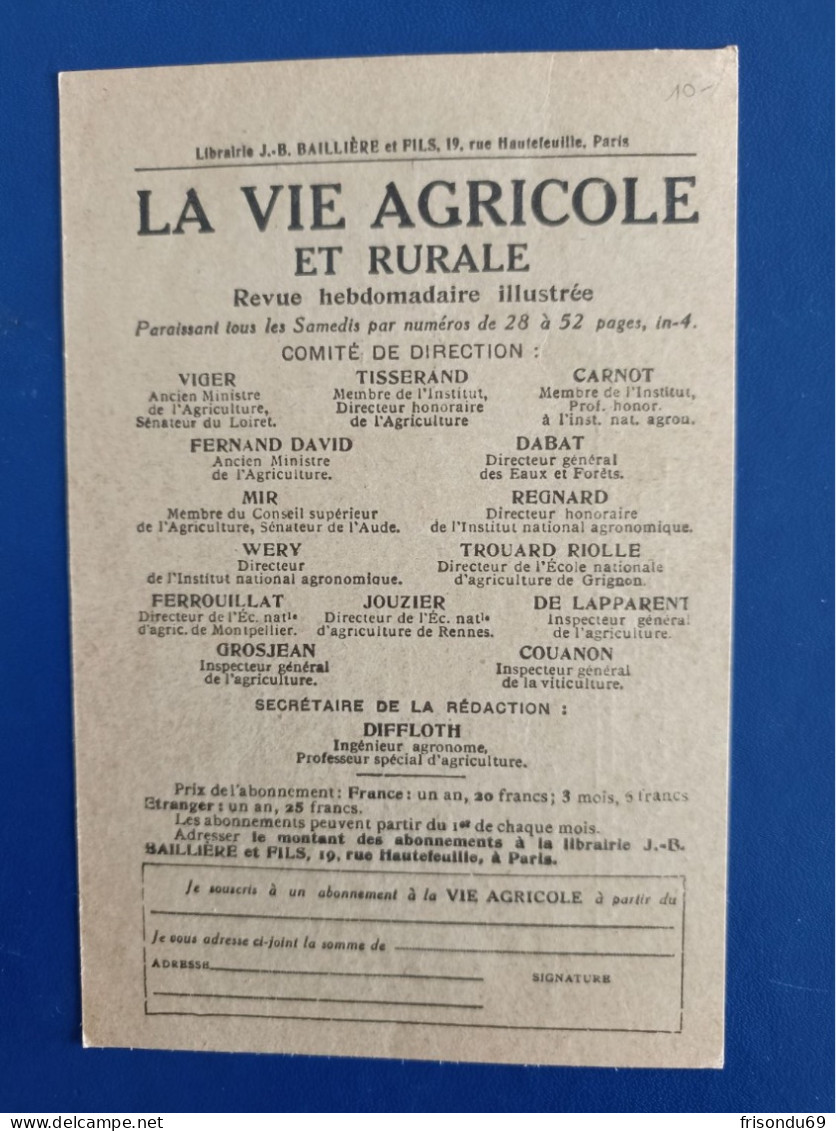 La Vie Agricole Et Rurale. - Advertising