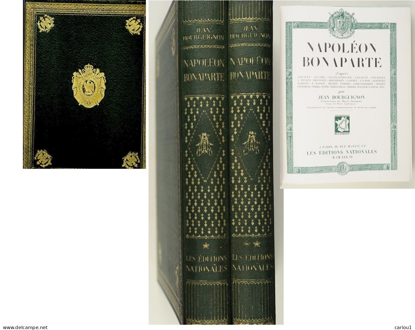 C1 Bourguignon NAPOLEON BONAPARTE 1936 Complet 2 Volumes RELIURE EVOCATRICE Port Inclus France - French