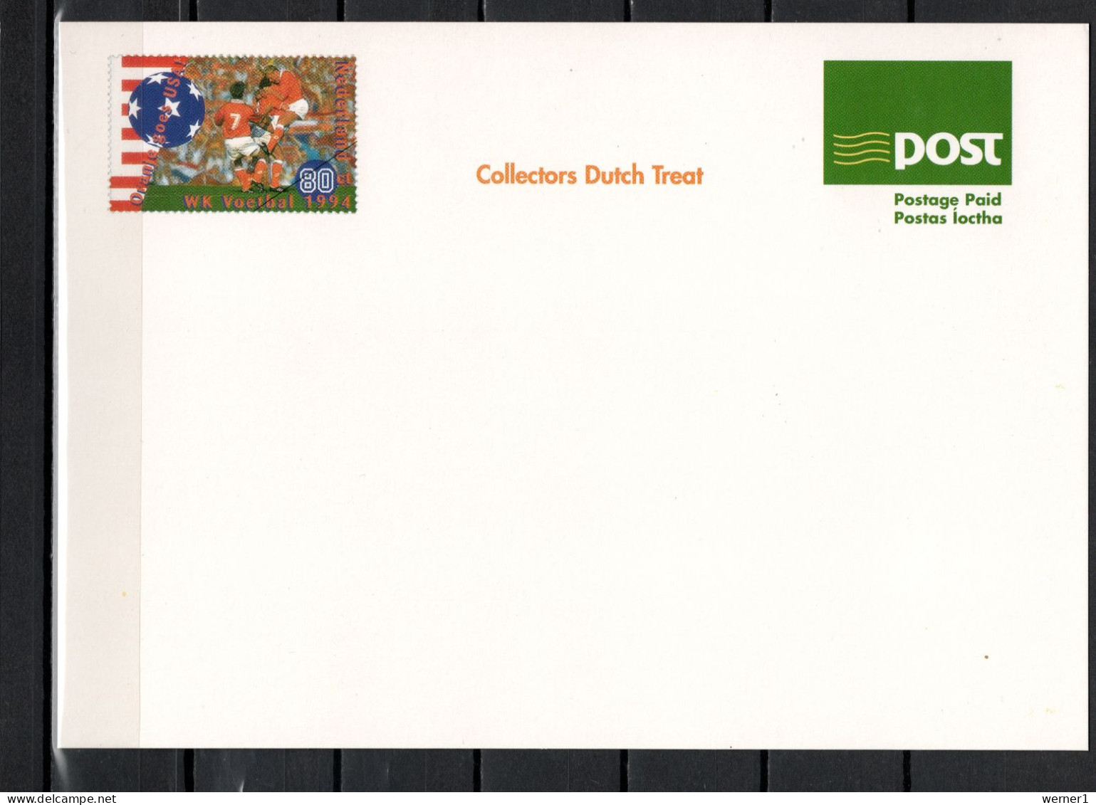 Ireland 1994 Football Soccer World Cup Commemorative Oversize Postcard To Order Dutch Stamps - 1994 – États-Unis