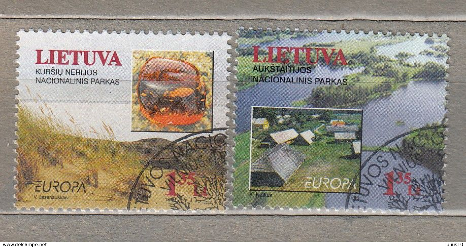 LITHUANIA 1999 Europa Lakes Amber  MI 693-694 Used(o) #Lt814 - Lithuania