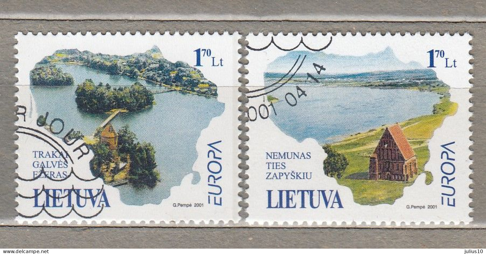 LITHUANIA 2001 Europa Lakes Churches  MI 756-757 Used(o) #Lt815 - Litauen