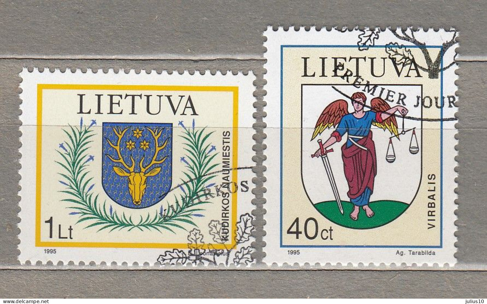 LITHUANIA 1995 Coat Of Arms  MI 591-592 Used(o) #Lt816 - Lithuania