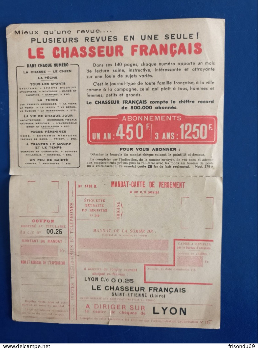 Le Chasseur Français. - Advertising