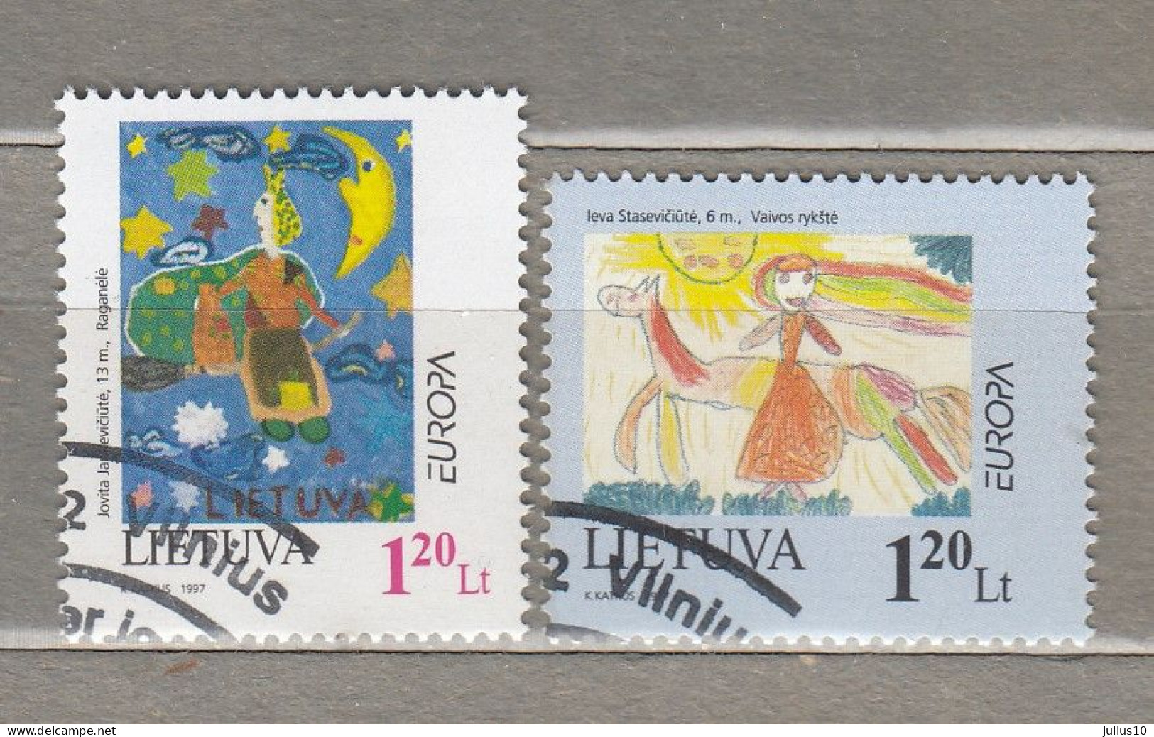 LITHUANIA 1997 Europa Children Drawings  MI 636-637 Used(o) #Lt817 - Litauen