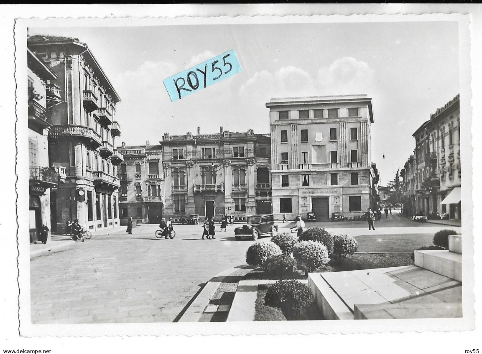 Lombardia-busto Arsizio Piazza Garibaldi Animata Differente Veduta Fine Anni 40 - Busto Arsizio