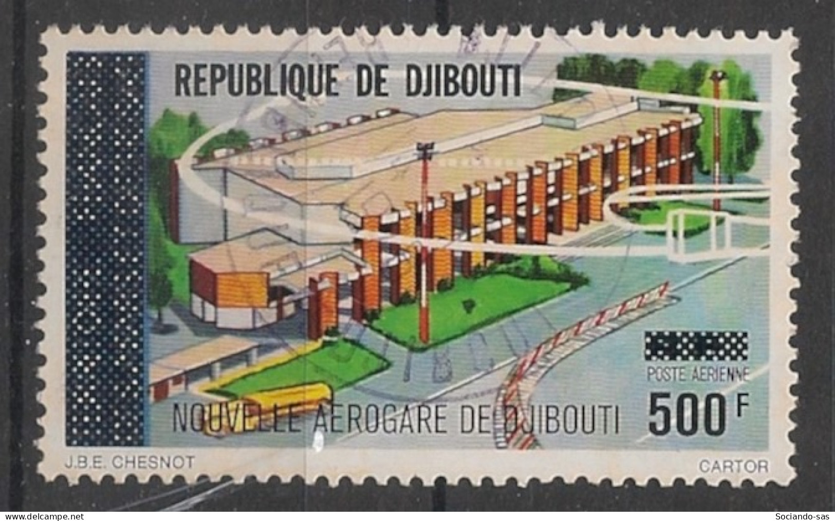 DJIBOUTI - 1977 - Poste Aérienne PA N°YT. 113 - Aérogare 500f - Oblitéré / Used - Gibuti (1977-...)