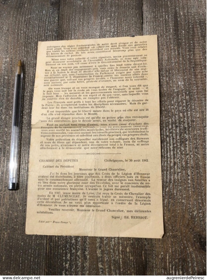 Pamphlet Du Journal Franc-tireur 1942 - 1939-45