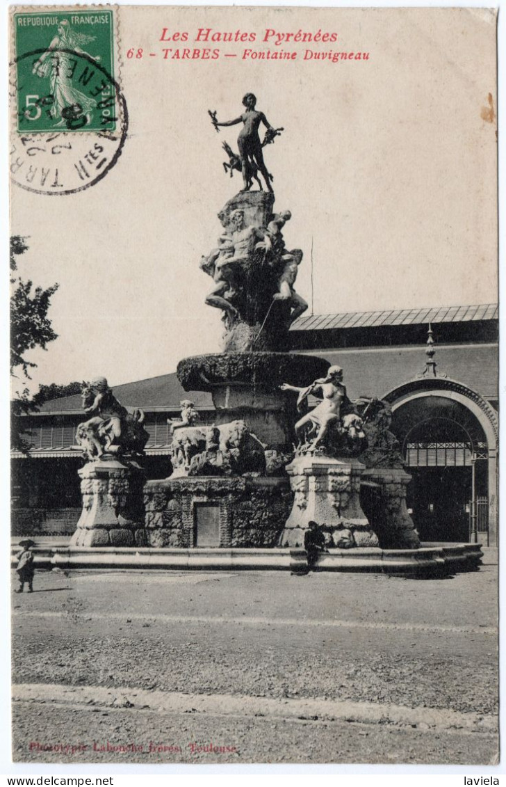 65 TARBES - Fontaine Duvigneau - Circulée 1908 - Tarbes