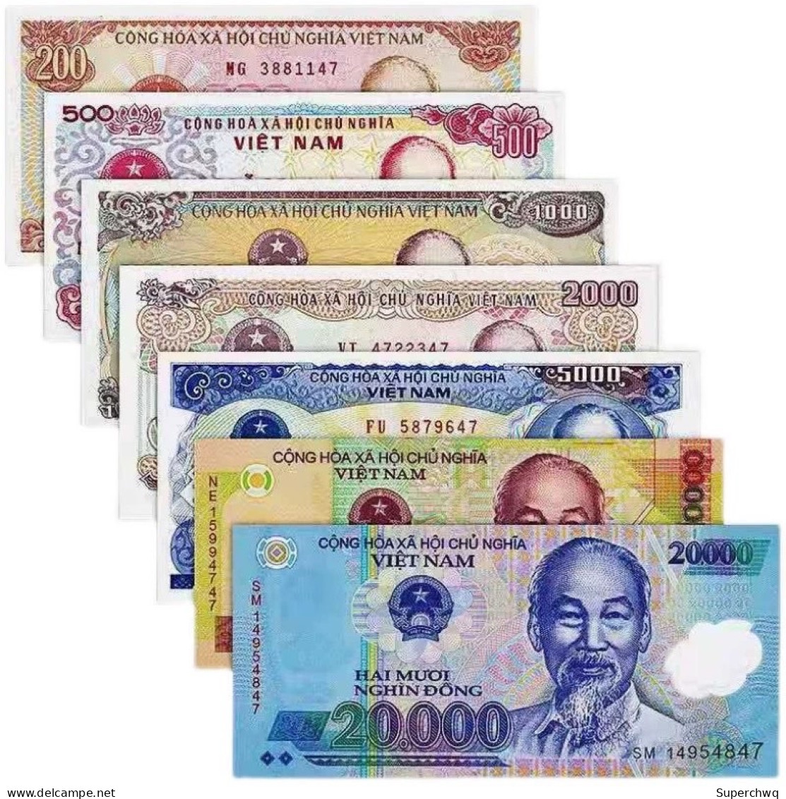 Vietnam Banknote 7v，UNC - Viêt-Nam