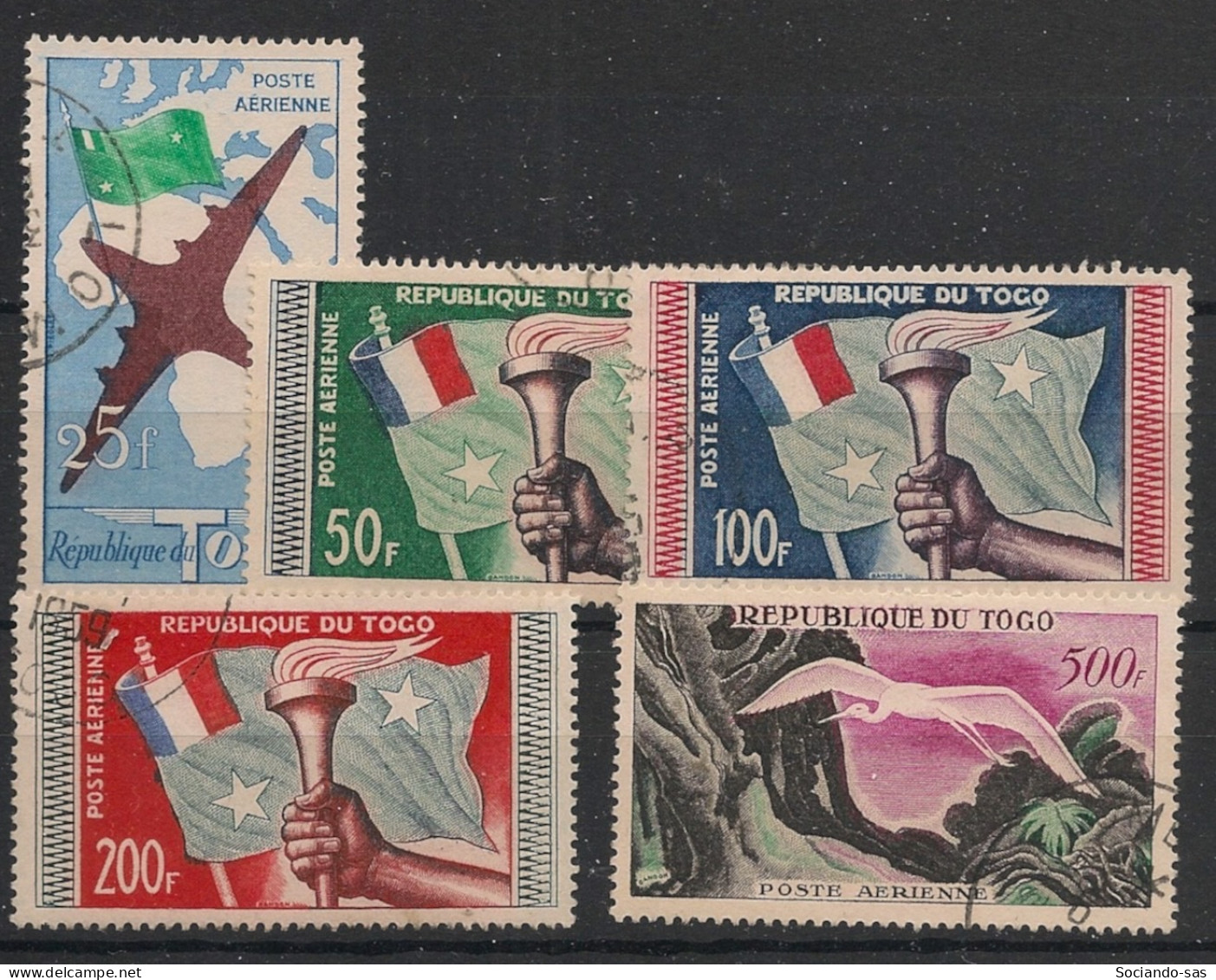 TOGO - 1959 - Poste Aérienne PA N°YT. 29 à 33 - Série Complète - Oblitéré / Used - Togo (1960-...)