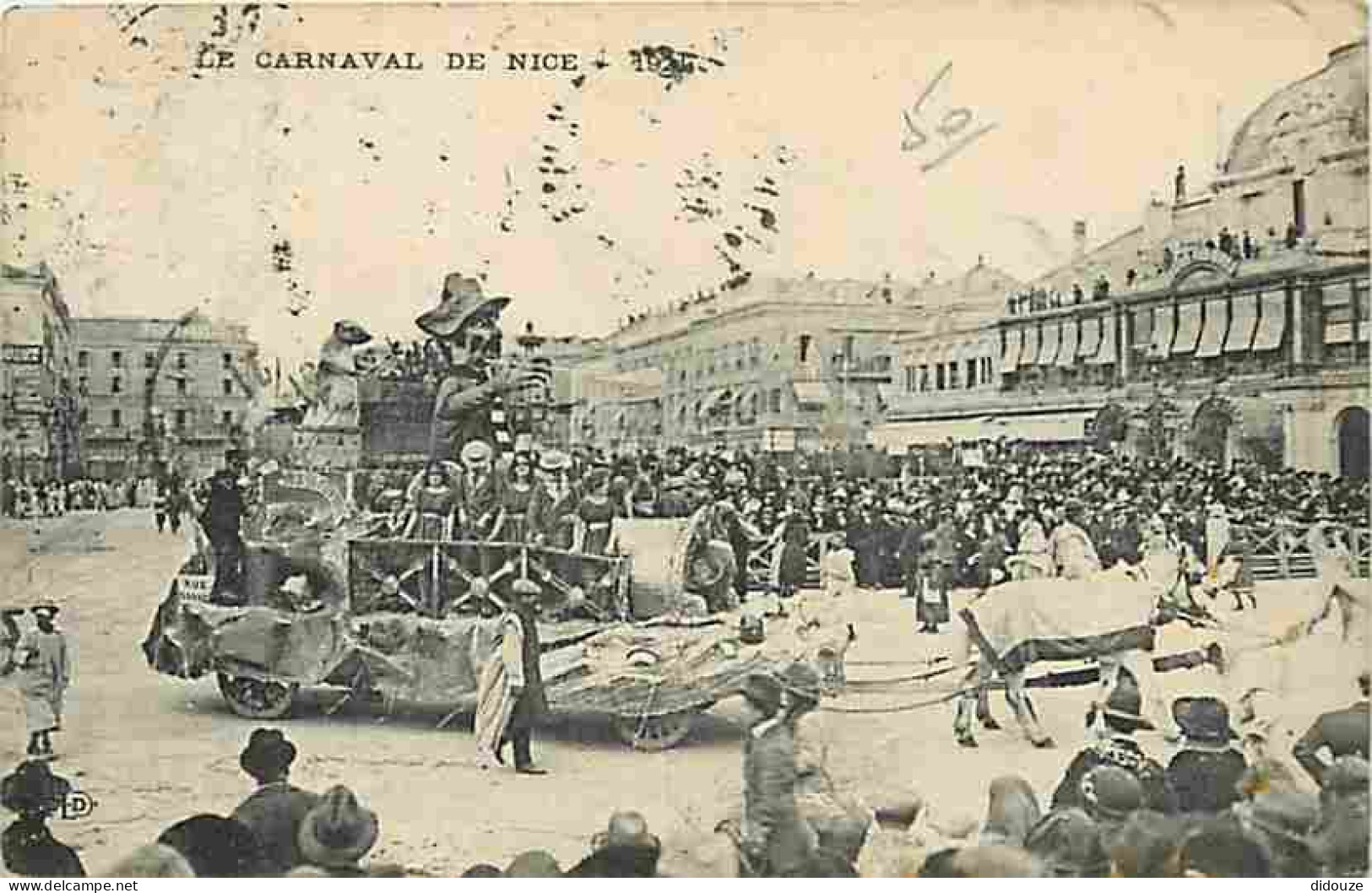 06 - Nice - Carnaval De Nice 1921 - Animée - Char - Oblitération Ronde De 1929 - CPA - Voir Scans Recto-Verso - Pubs, Hotels And Restaurants
