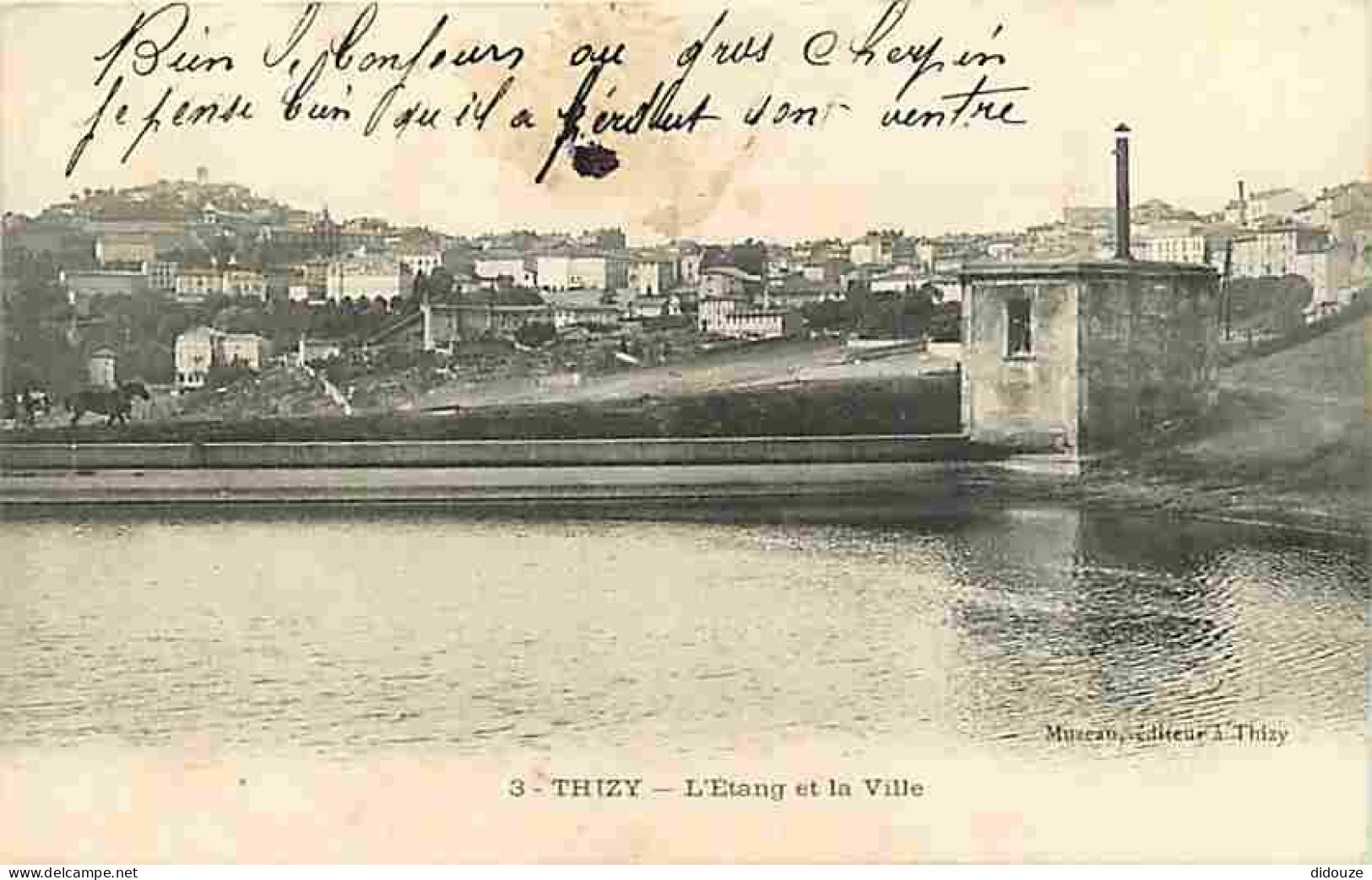 69 - Thizy - L'Etang Et La Ville - Correspondance - CPA - Voir Scans Recto-Verso - Thizy