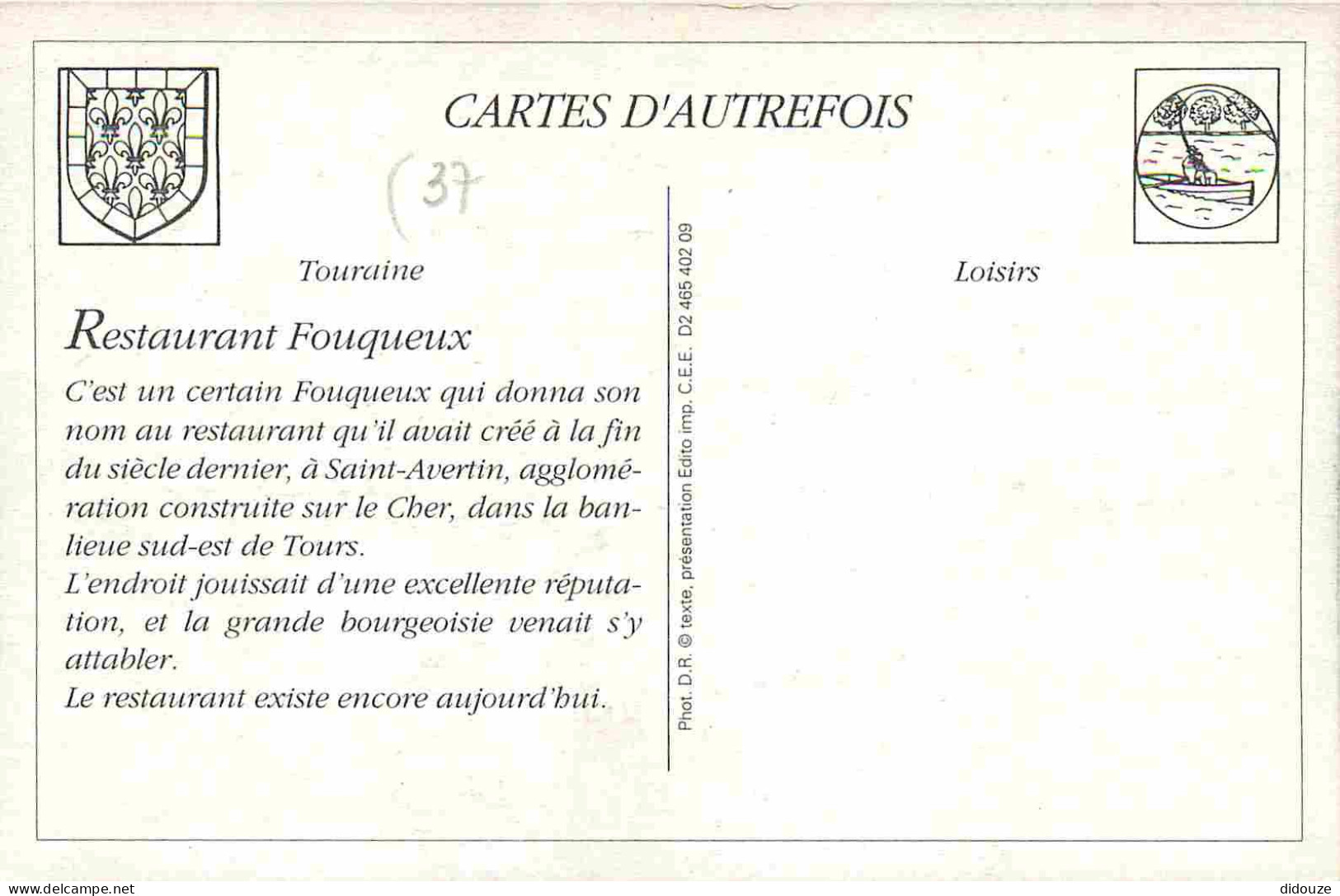 Reproduction CPA - 37 Saint Avertin - Restaurant Fouqueux - CPM Format CPA - Voir Scans Recto-Verso - Saint-Avertin