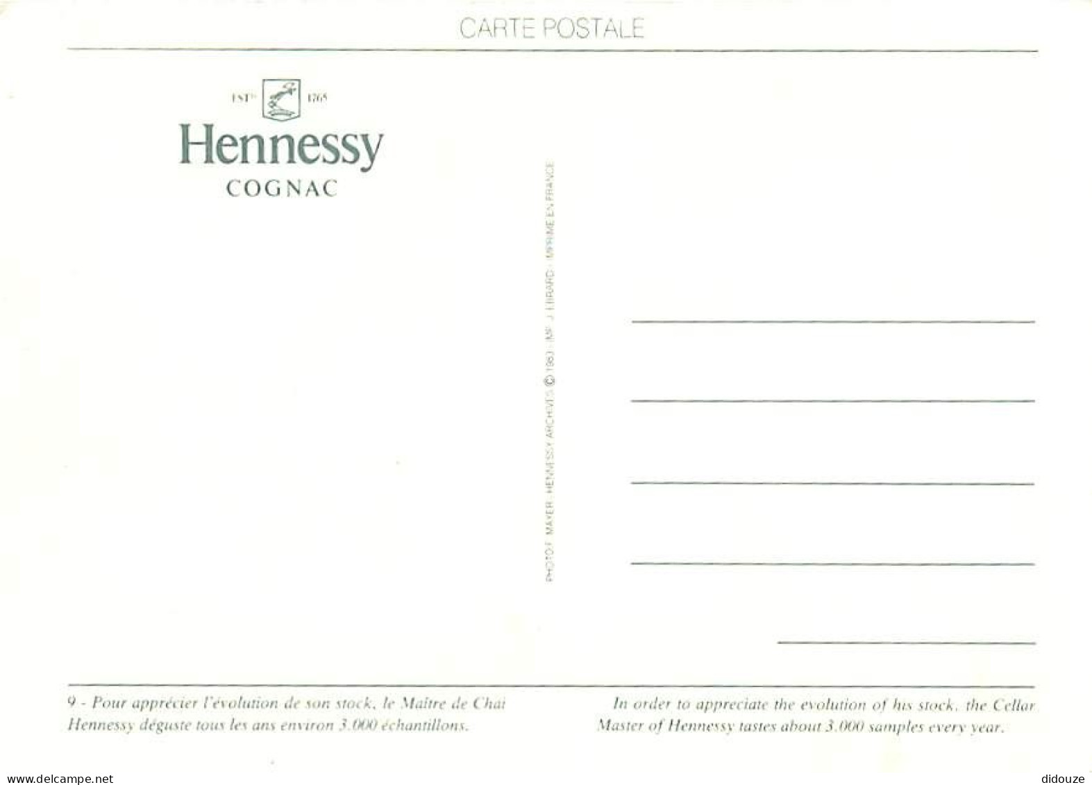 Vignes - Cognac Hennessy - Bouteille De Vin - CPM - Carte Neuve - Voir Scans Recto-Verso - Vignes